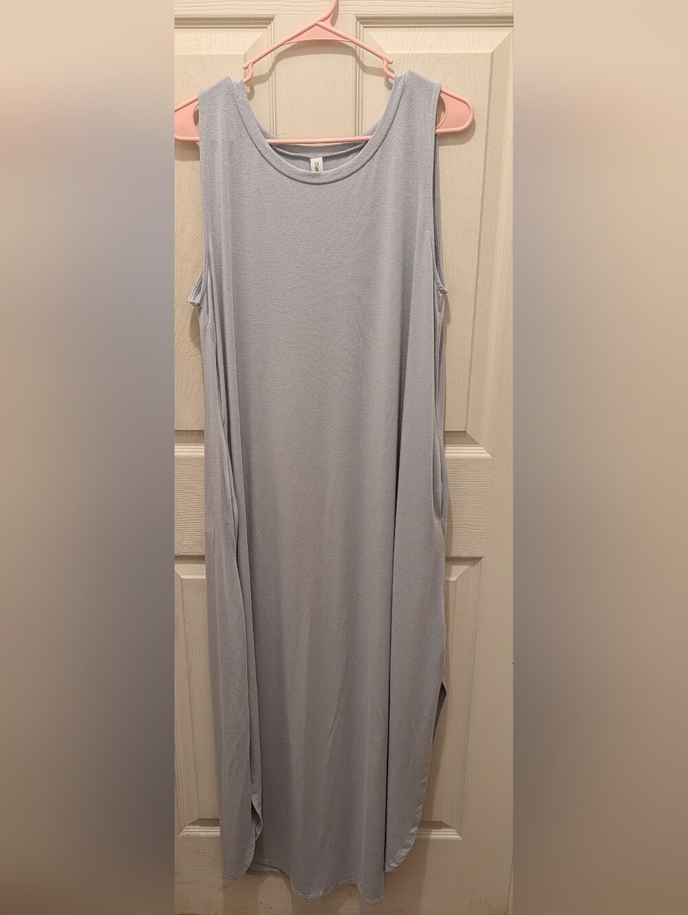Sleeveless Light Gray Maxi Dress - Effortless Everyday Style XL